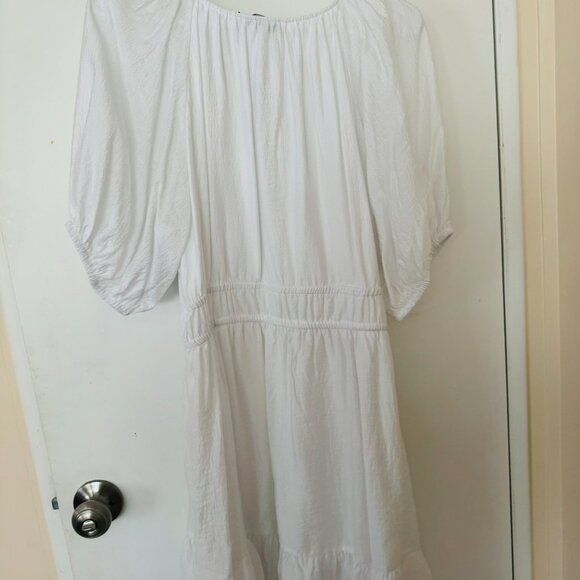 Vineyard Vines Marina Puff-Sleeve Mini Dress White Cap Women's Size X - Picture 3 of 6